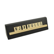 Wholesale - 8x2 NJ RULES Print Puzzle Piece Blk Wedge Wood Stand Tabletop, UPC: 651961772026